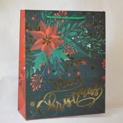 Σακούλες Δώρου Merry Christmas Μεταλιζέ 32*25εκ.