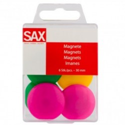ΜΑΓΝΗΤΕΣ ΧΡΩΜΑΤΙΣΤΟΙ 30MM ΣΕ BLISTER 6 TΕΜΑΧΙΩΝ SAX