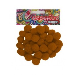 POMPONS ΑΝΟΙΧΤΟ ΚΑΦΕ ΧΡΩΜΑ 50 ΤΕΜAΧΙΑ ΜΕΓΕΘΟΣ 25 MM DESCRIBO * CN*