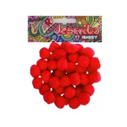 POMPONS ΚΟΚΚΙΝΟ ΧΡΩΜΑ 50 ΤΕΜAΧΙΑ ΜΕΓΕΘΟΣ 25 MM DESCRIBO * CN*