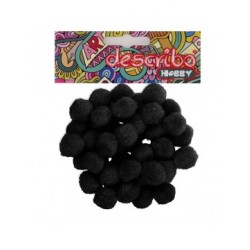 POMPONS ΜΑΥΡΟ ΧΡΩΜΑ 50 ΤΕΜAΧΙΑ ΜΕΓΕΘΟΣ 25 MM DESCRIBO * CN*