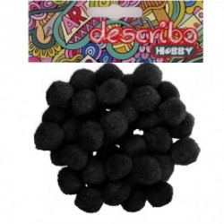 POMPONS ΜΑΥΡΟ ΧΡΩΜΑ 50 ΤΕΜAΧΙΑ ΜΕΓΕΘΟΣ 25 MM DESCRIBO * CN*