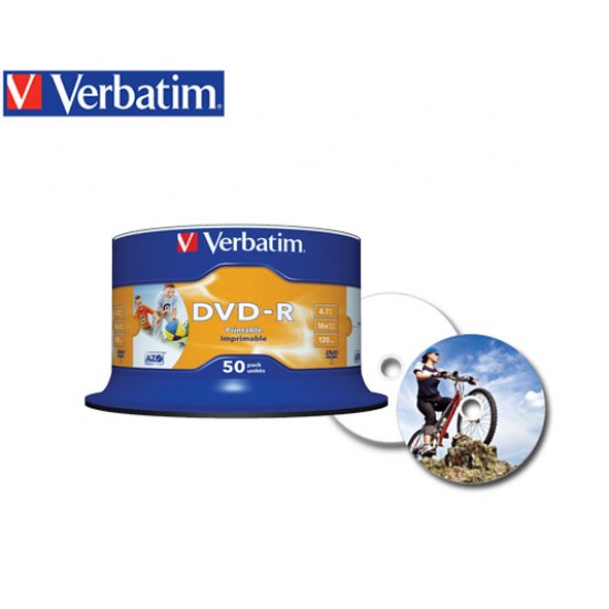 VERBATIM DVD-R 4.7GB 16X 50Τ. PRINTABLE CB 43533