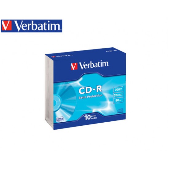 VERBATIM CD-R 700MB 52X 10Τ. SLIM DATALIFE