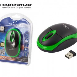 ESPERANZA ΠΟΝΤΙΚΙ ΑΣΥΡΜΑΤΟ USB TITANUM ΜΑΥΡΟ/ΠΡΑΣΙΝΟ