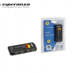 ESPERANZA HUB 4 ΘΥΡΩΝ USB 2.0 EA112 ΜΑΥΡΟ