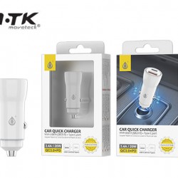 MTK ΦΟΡΤΙΣΤΗΣ ΑΥΤΟΚΙΝΗΤΟΥ 3.4Α 1USΒ/1TYPE C 2002561 ΛΕΥΚΟΣ