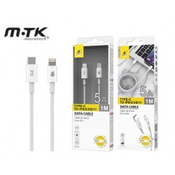 MTK ΚΑΛΩΔΙΟ ΓΙΑ IPHONE 5-11 TYPE C 5A 1m 2102281 ΛΕΥΚΟ