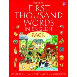 USBORNE : FIRST THOUSAND WORDS IN ENGLISH (+ STICKERS, AUDIO CD, FLASHCARDS, STICKER DICTIONARY) HC