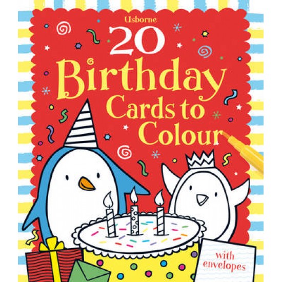 USBORNE ACTIVITY CARDS : 20 BIRTHDAY CARDS TO COLOUR PB