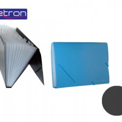 METRON ΦΑΚΕΛΟΣ 12 ΘΕΣΕΩΝ ΛΑΣΤΙΧΟ Α4 ΜΑΥΡΟ