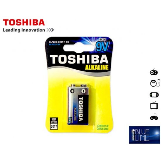 TOSHIBA ΜΠΑΤΑΡΙΑ 6LF22G (9V) ALKALINE ΠΛΑΚΕ 9V