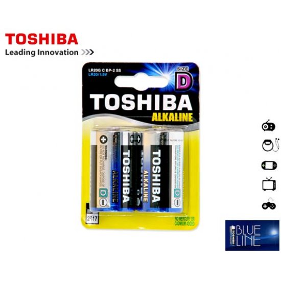 TOSHIBA ΜΠΑΤΑΡΙΕΣ LR 20 (D) ALKALΙΝΕ ΧΟΝΔΡΕΣ 2Τ.