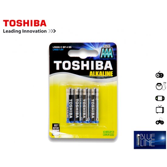 TOSHIBA ΜΠΑΤΑΡΙΕΣ LR 03 (AAA) ALKALΙΝΕ  4Τ.