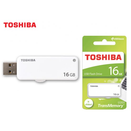 TOSHIBA FLASH DRIVE USB 2.0 16GB YAMABIKO U203 ΛΕΥΚΟ