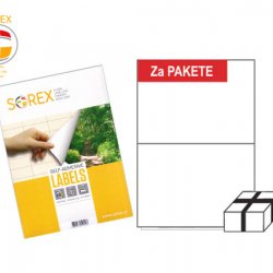 SOREX ΕΤΙΚΕΤΤΕΣ ΑΥΤ.ΕΚΤΥΠ.A4 2/Φ 210x148 100Φ.