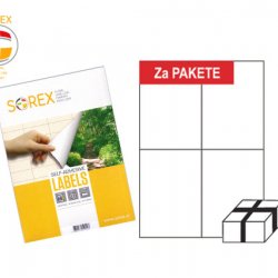 SOREX ΕΤΙΚΕΤΤΕΣ ΑΥΤ.ΕΚΤΥΠ.A4 2x2 105x148 100Φ.