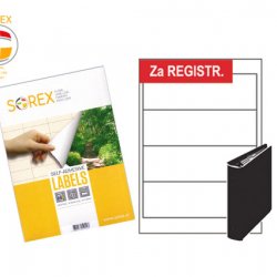 SOREX ΕΤΙΚΕΤΤΕΣ ΑΥΤ.ΕΚΤΥΠ.A4 4/Φ. 192x61 100Φ.