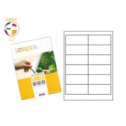 SOREX ΕΤΙΚΕΤΤΕΣ ΑΥΤ.ΕΚΤΥΠ.A4 2x6 97x42,3 100Φ.