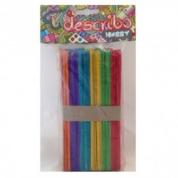 ΞΥΛΑΚΙΑ ΓΛΩΣΣΟΠΙΕΣΤΡΑ ΧΡΩΜΑΤΙΣΤΑ 6 ΑΣΟΡΤΙ ΧΡΩΜΑΤΑ ΣΕΤ 80 ΤΕΜΑΧΙΩΝ 150 X 18 MM DESCRIBO * CN *