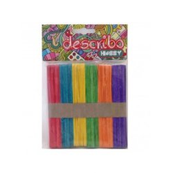 ΞΥΛΑΚΙΑ ΠΑΓΩΤΟΥ ΧΡΩΜΑΤΙΣΤΑ 6 ΑΣΟΡΤΙ ΧΡΩΜΑΤΑ ΣΕΤ 100 ΤΕΜΑΧΙΩΝ 114 X 10 MM DESCRIBO * CN *