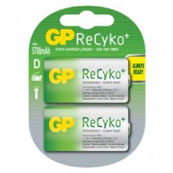 ΜΠΑΤΑΡΙΑ ΕΠΑΝΑΦΟΡΤΙΖΟΜΕΝΗ RECYKO D ΠΑΚΕΤΟ 2 ΤΕΜΑΧΙΩΝ 5700mAh READY TO USE GP