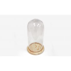 ΚΑΜΠΑΝΑ ΓΥΑΛΙΝΗ ΣΕ ΞΥΛΙΝΗ ΒΑΣΗ 18cm 0503219
