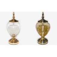 ΒΑΖΟ ΓΥΑΛΙΝΟ ΜΕΤΑΛΛΙΚΟ ΚΑΠΑΚΙ ΚΑΙ ΠΟΔΙ TG001 32x14cm 0503154