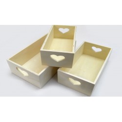 ΞΥΛΙΝΑ ΚΑΦΑΣΙΑ ΚΑΡΔΙΑ ΣΕΤ3 20.5x12x6.5cm 18x10x6cm 16x8x5.5cm 0519278