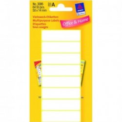 ΕΤΙΚΕΤΕΣ ΛΕΥΚΕΣ ΧΕΙΡΟΣ MULTIPURPOSE 50X14 MM 64 ΕΤΙΚΕΤΕΣ/ΠΑΚΕΤΟ 3086
