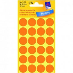 ΕΤΙΚΕΤΕΣ ΣΤΡΟΓΓΥΛΕΣ NEON ΠΟΡΤΟΚΑΛΙ MARKING DOTS ΔΙΑΜΕΤΡΟ 18 MM 96 ΕΤΙΚΕΤΕΣ/ΠΑΚΕΤΟ 3173