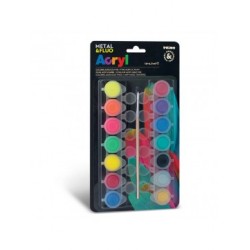 ΑΚΡΥΛΙΚΑ ΧΡΩΜΑΤΑ 4,5ML ΣΕΤ 14 ΧΡΩΜΑΤΩΝ METAL+FLUO CMP