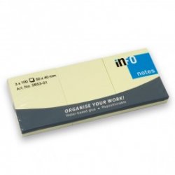INFO NOTES ΧΑΡΤΑΚΙΑ ΚΙΤΡΙΝΑ 50X40MM 3 ΤΕΜΑΧΙΑ 3X100Φ