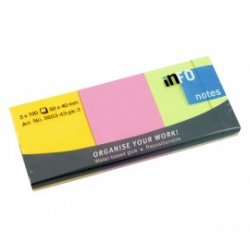 INFO NOTES ΧΑΡΤΑΚΙΑ BRILLIANT 50X40MM 3 ΤΕΜΑΧΙΑ 3X100Φ