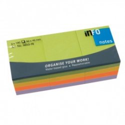 INFO NOTES ΧΑΡΤΑΚΙΑ 4 ΧΡΩΜΑΤΑ INSIRATION SPRING 12 ΤΕΜΑΧΙΑ 50X40MM 12X100Φ