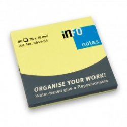 INFO NOTES ΧΑΡΤΑΚΙΑ BRILLIANT ΚΙΤΡΙΝΑ 75X75MM 80Φ