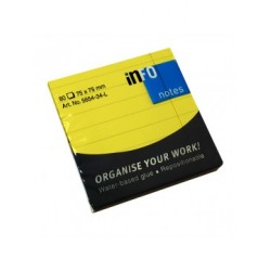 INFO NOTES ΧΑΡΤΑΚΙΑ BRILLIANT ΚΙΤΡΙΝΟ ΜΕ ΓΡΑΜΜΕΣ 75X75MM 80Φ