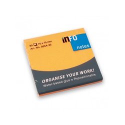 INFO NOTES ΧΑΡΤΑΚΙΑ BRILLIANT ΠΟΡΤΟΚΑΛΙ 75X75MM 80Φ