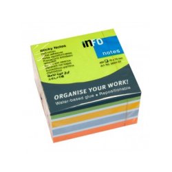 INFO NOTES ΧΑΡΤΑΚΙΑ ΚΥΒΟΣ 4 ΧΡΩΜΑΤΑ BRILLIANT 75X75MM 450Φ