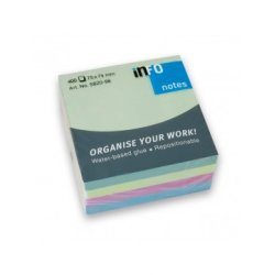 INFO NOTES ΧΑΡΤΑΚΙΑ ΚΥΒΟΣ 4 ΧΡΩΜΑΤΑ ΠΑΣΤΕΛ 75X75MM 400Φ
