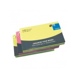 INFO NOTES ΧΑΡΤΑΚΙΑ 3 ΧΡΩΜΑΤΑ BRILLIANT 6 ΤΕΜΑΧΙΑ 125X75MM 6X80Φ