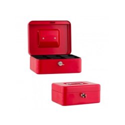 ΚΟΥΤΙ ΤΑΜΕΙΟΥ ΜΕ ΚΛΕΙΔΙ 20 Χ 16 Χ 9CM ΧΡΩΜΑ ΚΟΚΚΙΝΟ SAX *CN*