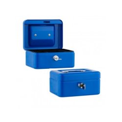 ΚΟΥΤΙ ΤΑΜΕΙΟΥ ΜΕ ΚΛΕΙΔΙ 15,2 Χ 11,5 Χ 8CM ΧΡΩΜΑ ΜΠΛΕ SAX *CN*