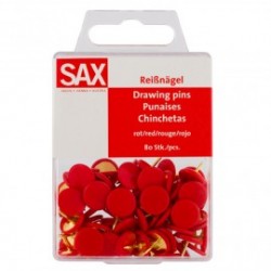 ΠΙΝΕΖΕΣ ΧΡΩΜΑ ΚΟΚΚΙΝΟ ΣΕ BLISTER 80 ΤΕΜΑΧΙΩΝ SAX