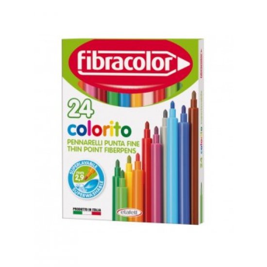 ΜΑΡΚΑΔΟΡΟΙ ΨΙΛΗΣ ΓΡΑΦΗΣ 2.9MM COLORITO 24 ΧΡΩΜΑΤΩΝ FIBRACOLOR