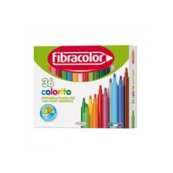 ΜΑΡΚΑΔΟΡΟΙ ΨΙΛΗΣ ΓΡΑΦΗΣ 2.9MM COLORITO 36 XΡΩΜΑΤΩΝ FIBRACOLOR