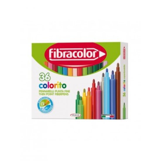 ΜΑΡΚΑΔΟΡΟΙ ΨΙΛΗΣ ΓΡΑΦΗΣ 2.9MM COLORITO 36 XΡΩΜΑΤΩΝ FIBRACOLOR