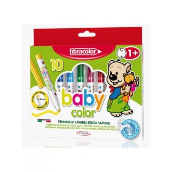 ΜΑΡΚΑΔΟΡΟΙ BABY COLOR 10 ΧΡΩΜΑΤΩΝ FIBRACOLOR