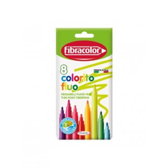 ΜΑΡΚΑΔΟΡΟΙ COLORITO FLUO 8 ΤΕΜΑΧΙΩΝ ΜΥΤΗ 3ΜΜ FIBRACOLOR