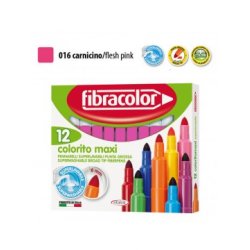 ΜΑΡΚΑΔΟΡΟΙ COLORITO MAXI ΡΟΖ ΜΟΝΟΧΡΩΜΙΕΣ ΜΥΤΗ 6ΜΜ ΚΟΥΤΙ 12 ΤΕΜΑΧΙΩΝ FIBRACOLOR